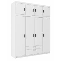 Szafa z nadstawką 176 cm Trino Biały Mat